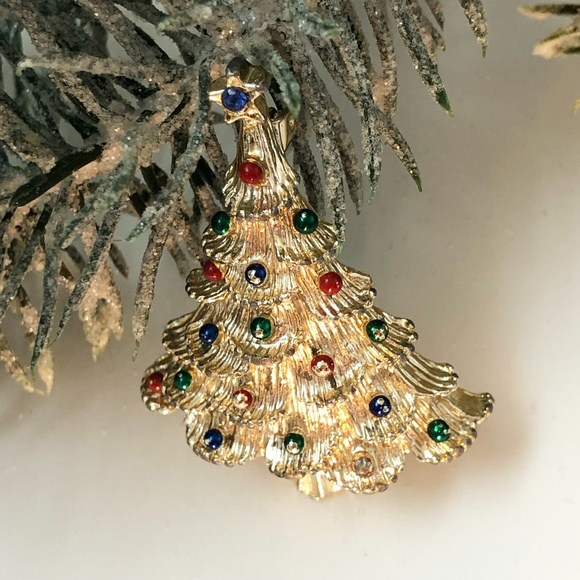 Vintage Holiday Brooch, Marked GERRY'S - Picture 2 of 5